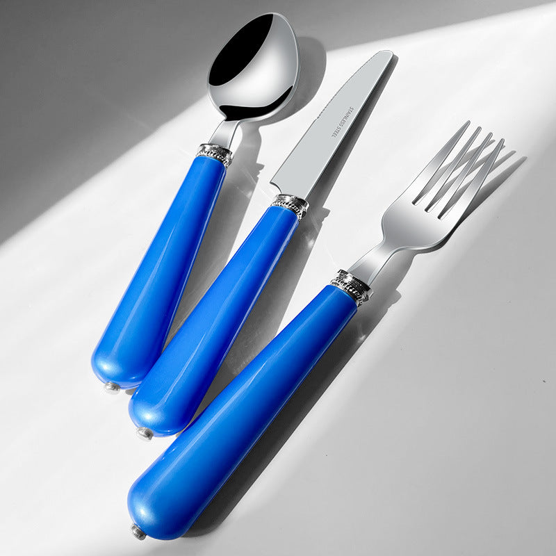 Luxury Nordic Style Household Kitchen Cutlery Set - Portable Knife Fork Spoon