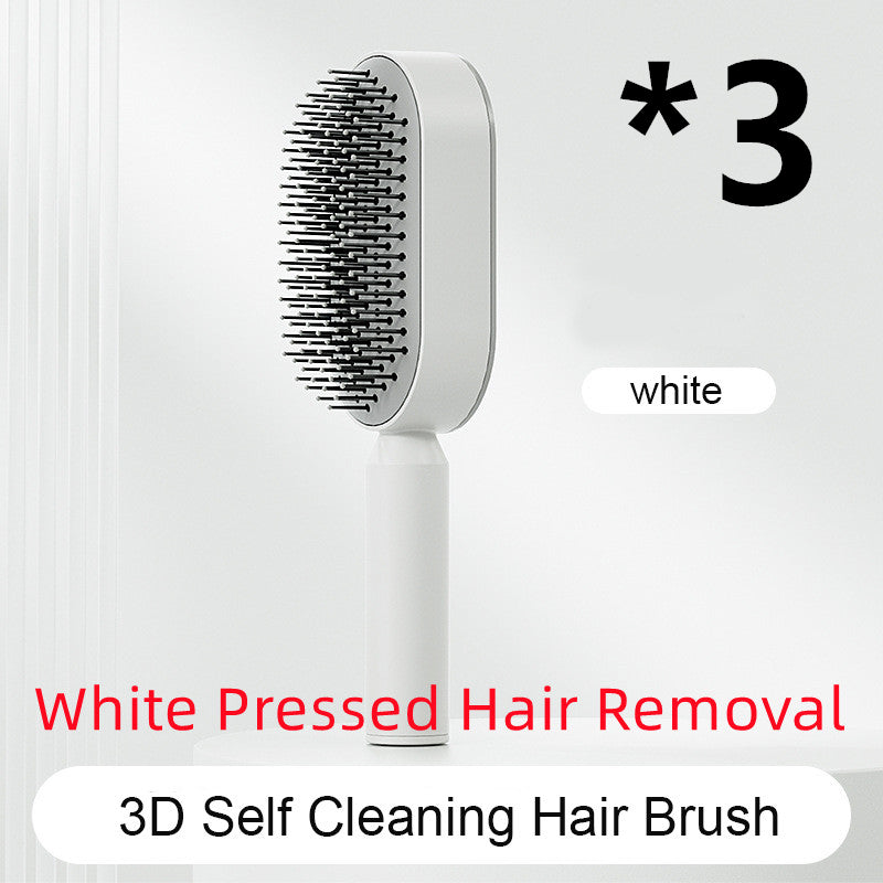 Self-Cleaning Hair Brush with 3D Air Cushion for Scalp Massage & Detangling