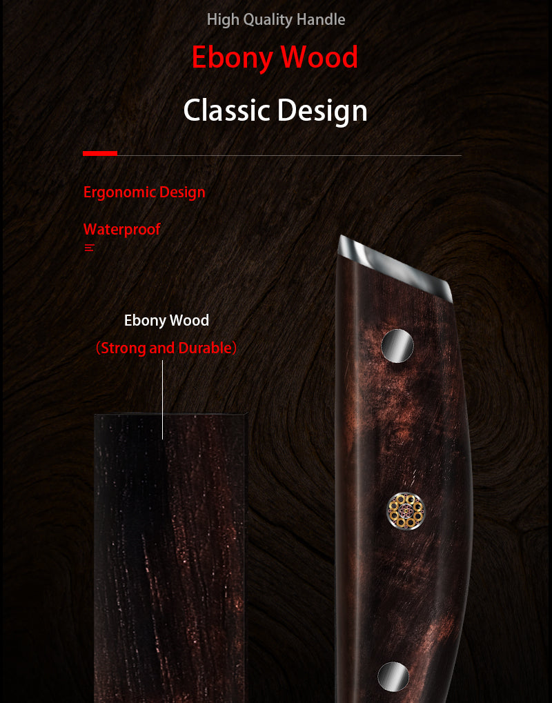 Damascus Kitchen Knife for Meat and Fruit Cutting - Versatile Chef's Knife