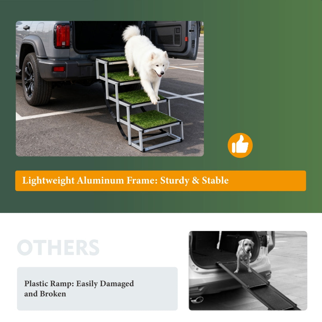 Foldable Dog Ramp for Cars SUVs Trucks Large Dogs Non-Slip Support Lightweight