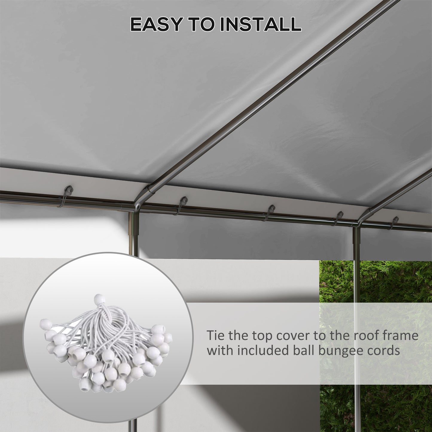 10x20ft UV Resistant Carport Canopy Replacement Cover - White