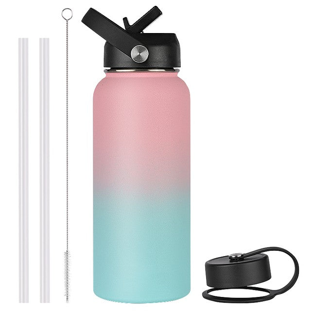 Stainless Steel Water Bottle with Leak-Proof Lids & Keeps Beverages Cold or Warm