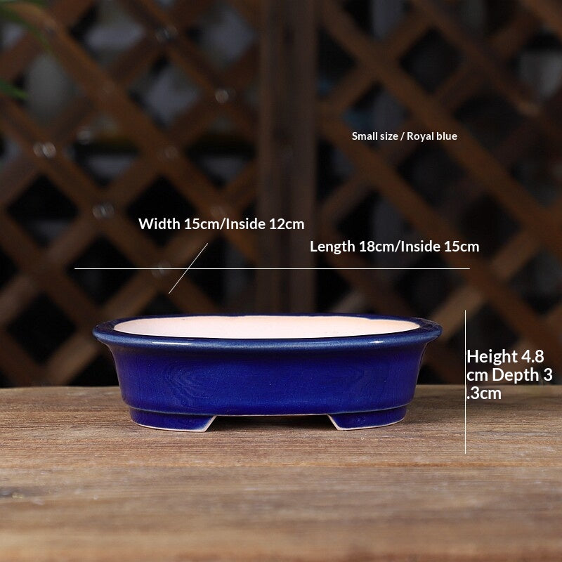 Portable Oval Yixing Clay Flower Pot for Home & Garden