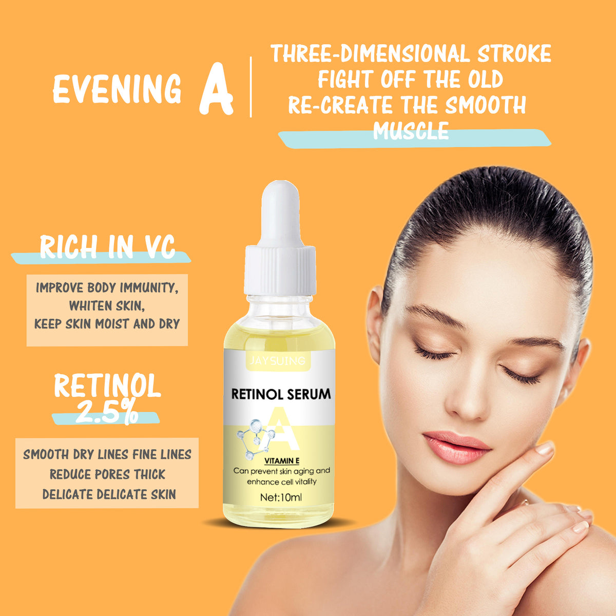 Brightening Wrinkle Fading Facial Essence - Anti-Aging Skin Care, 20ml
