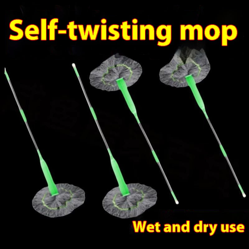 Self-Twisting Rotating Mop with Large Cloth for Dry & Wet Cleaning