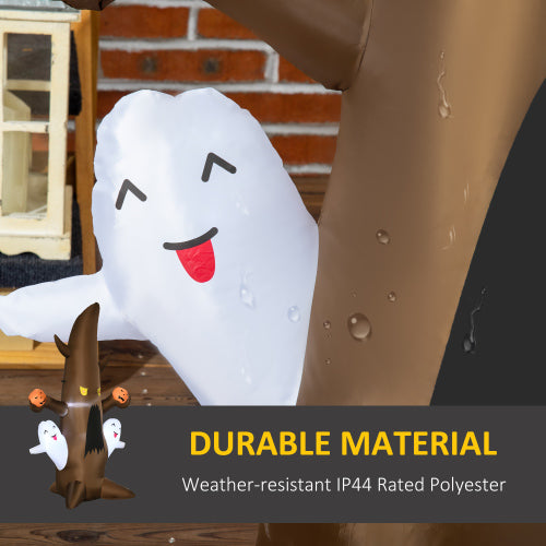5' Halloween Inflatable Ghost Tree with Pumpkins - LED Yard Decor