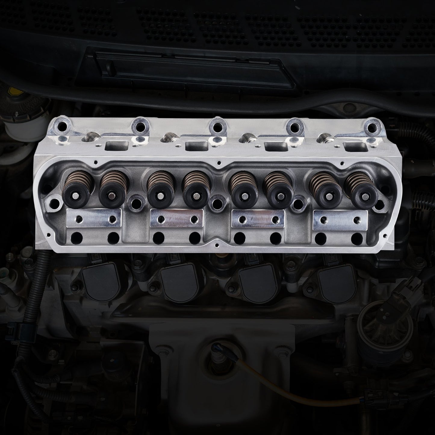Aluminum Cylinder Head Assembly Replacement for Ford SBF Engines - Silver