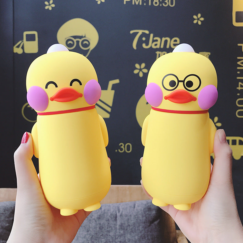 Cute Cartoon Duck Glass Cup - Water Mug for Kids & Adults, 300ML High Borosilicate