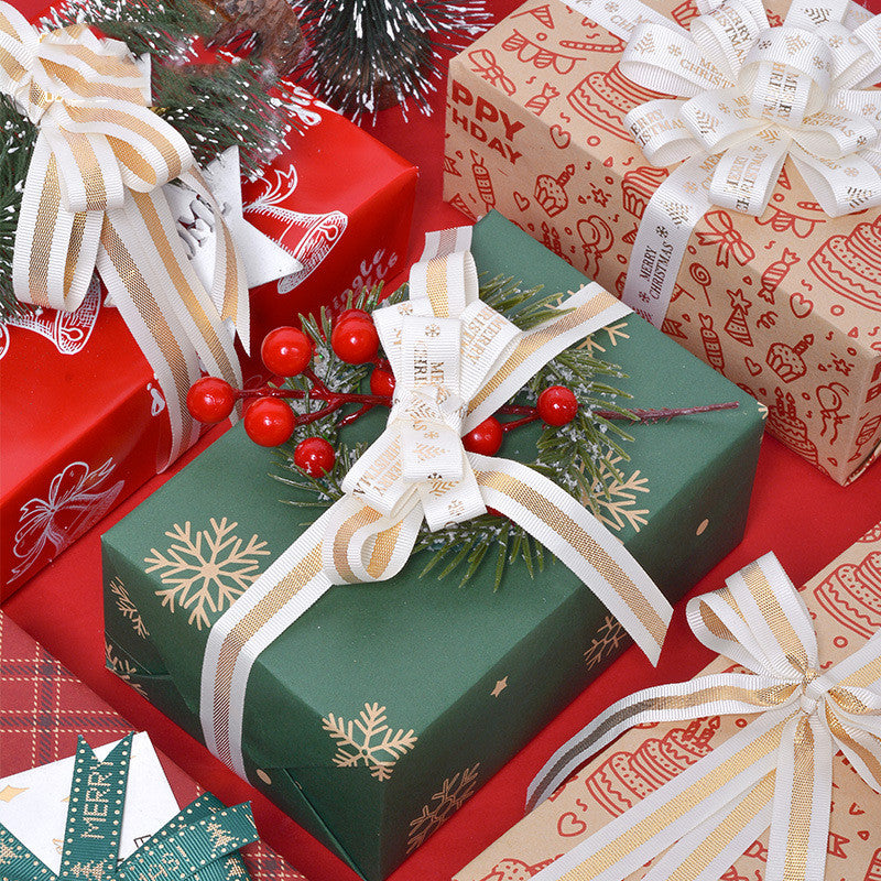 Christmas Gift Packaging Ribbon Bow Tie for Holiday Decor & Crafts