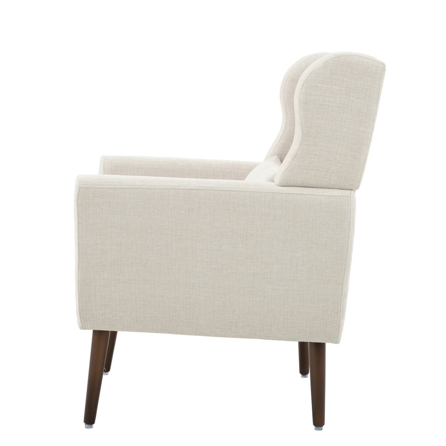 Modern Beige Accent Chair - Upholstered Foam Filled Living Room Seating