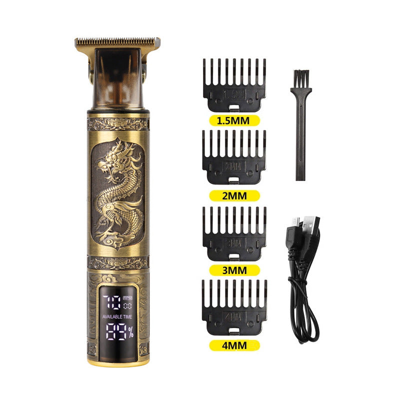Rechargeable Stainless Steel Hair Clipper Digital Display
