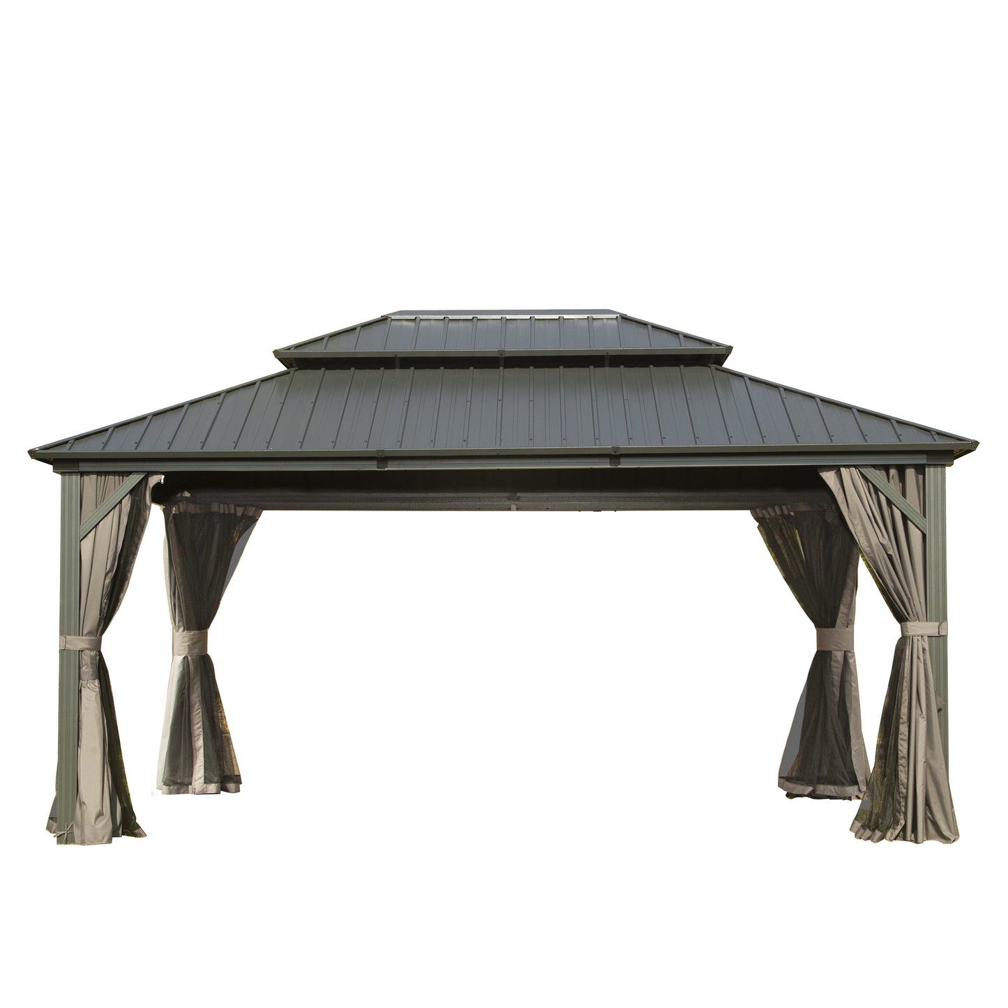 12 X 14 Hardtop Gazebo, Aluminum Metal Gazebo With Galvanized Steel