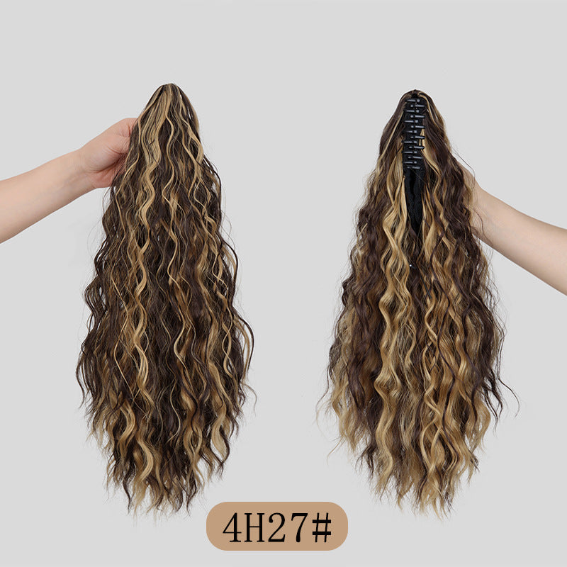 Water Ripple Grip Ponytail Corn Curler Wig for Hair Styling