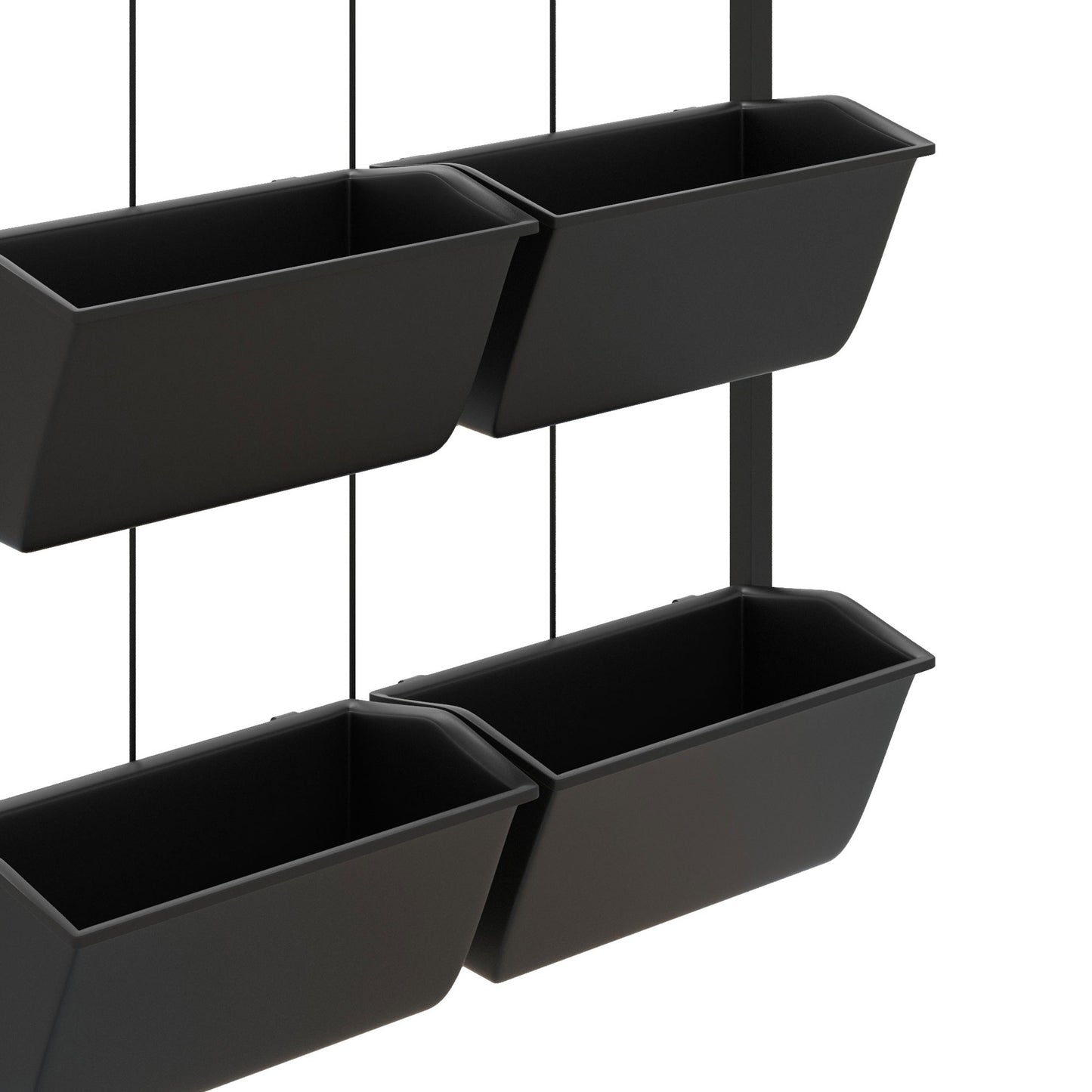 3-Tier Wall-Mounted Hanging Planter Set with 6 Pots - Indoor & Outdoor Black