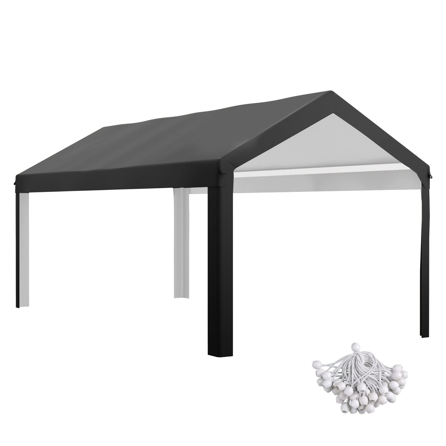 10x20ft UV Resistant Carport Canopy Replacement Cover - Dark Gray