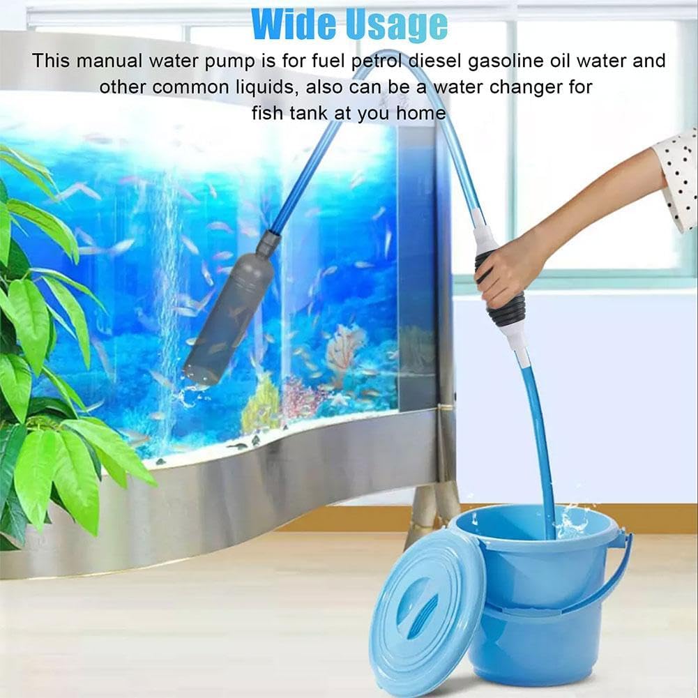 Gasoline & Diesel Siphon Pump for Fuel Transfer and Aquarium Cleaning - Black