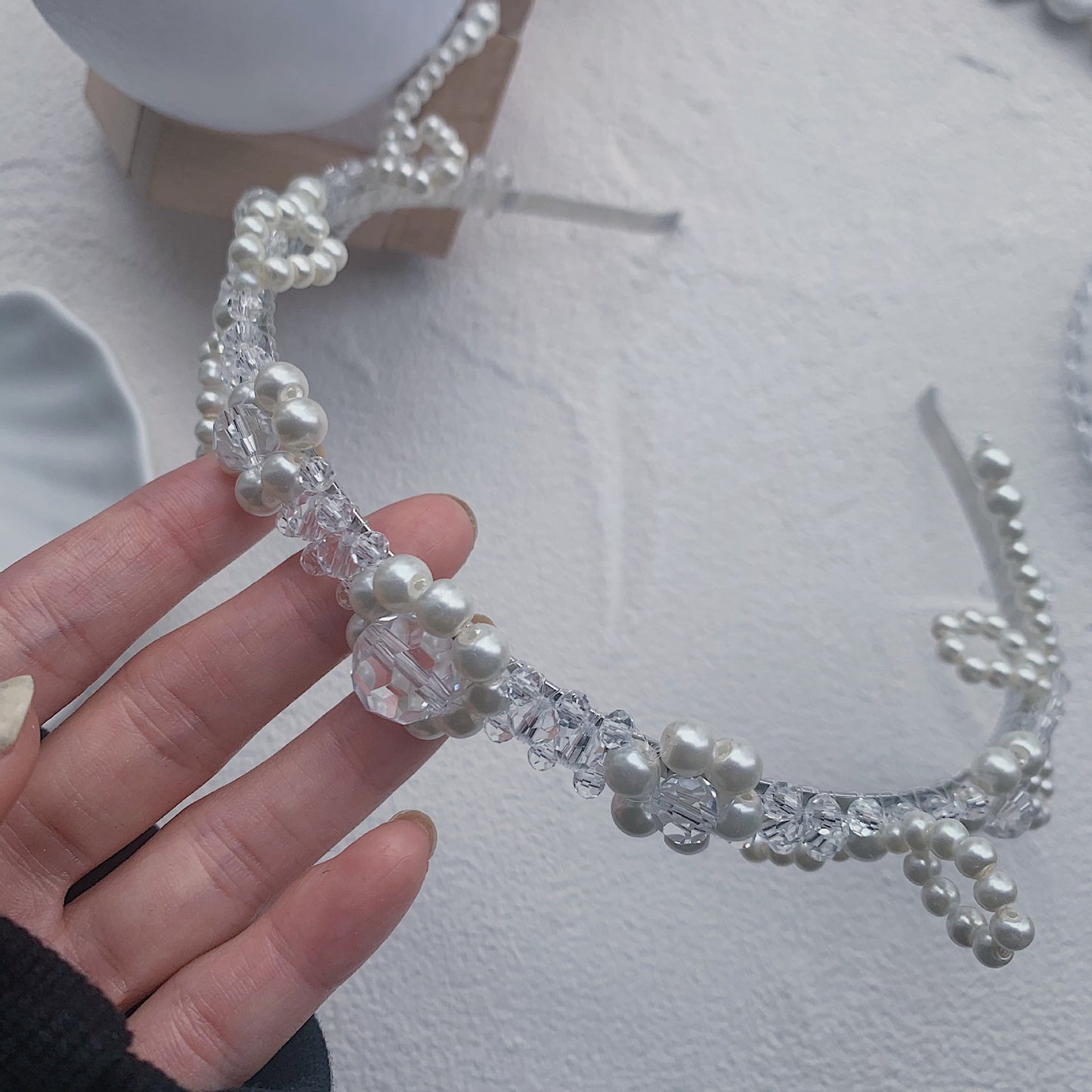 Pearl Crystal Hairband for Women - Elegant Geometric Hair Accessory