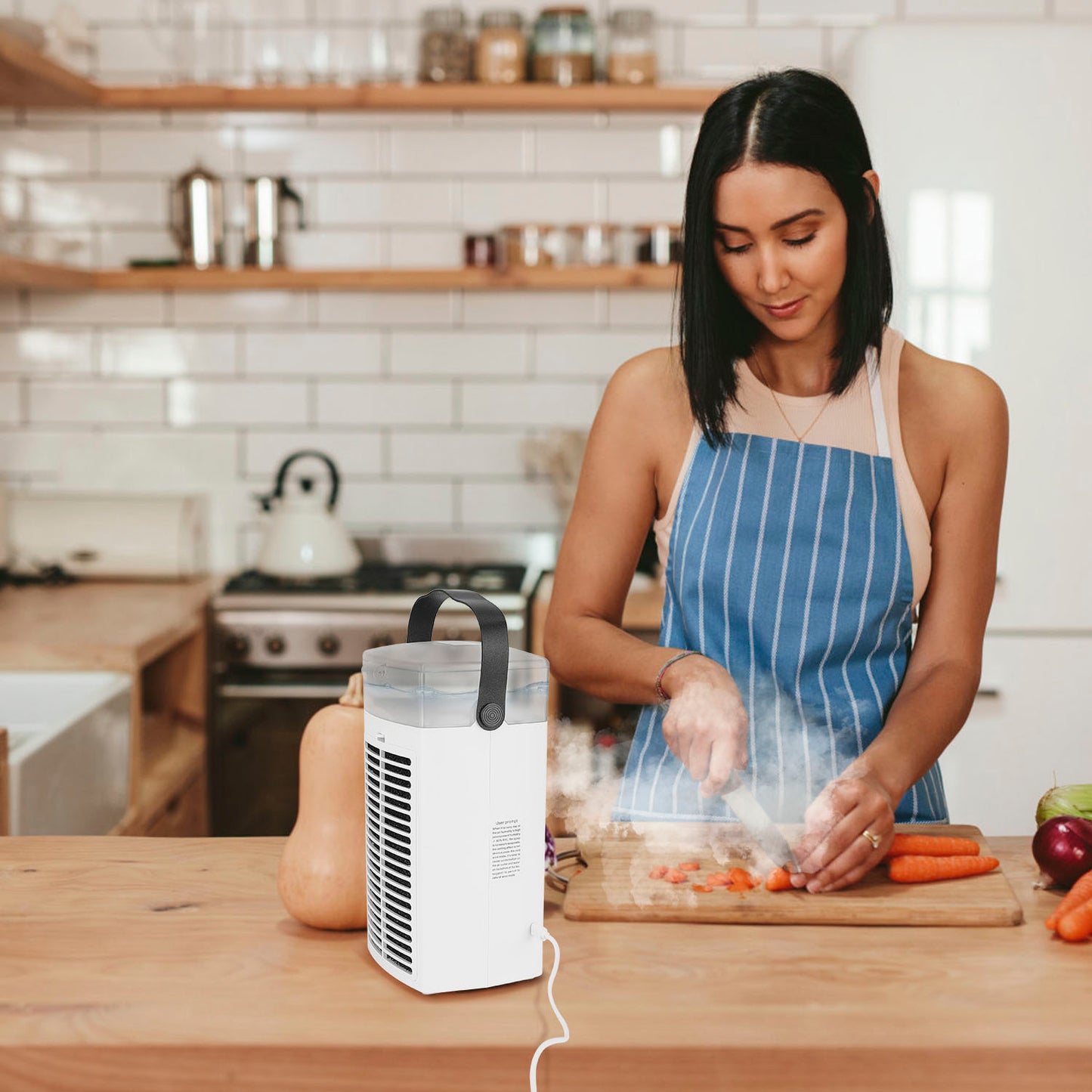 Portable Air Conditioner Fan - 4 in 1 Evaporative Cooler with 3 Speeds & Nightlight
