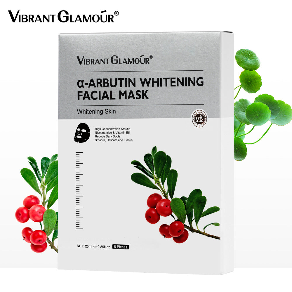 Brightening Arbutin Face Mask 5 Pack for Clear Skin & Pore Refining