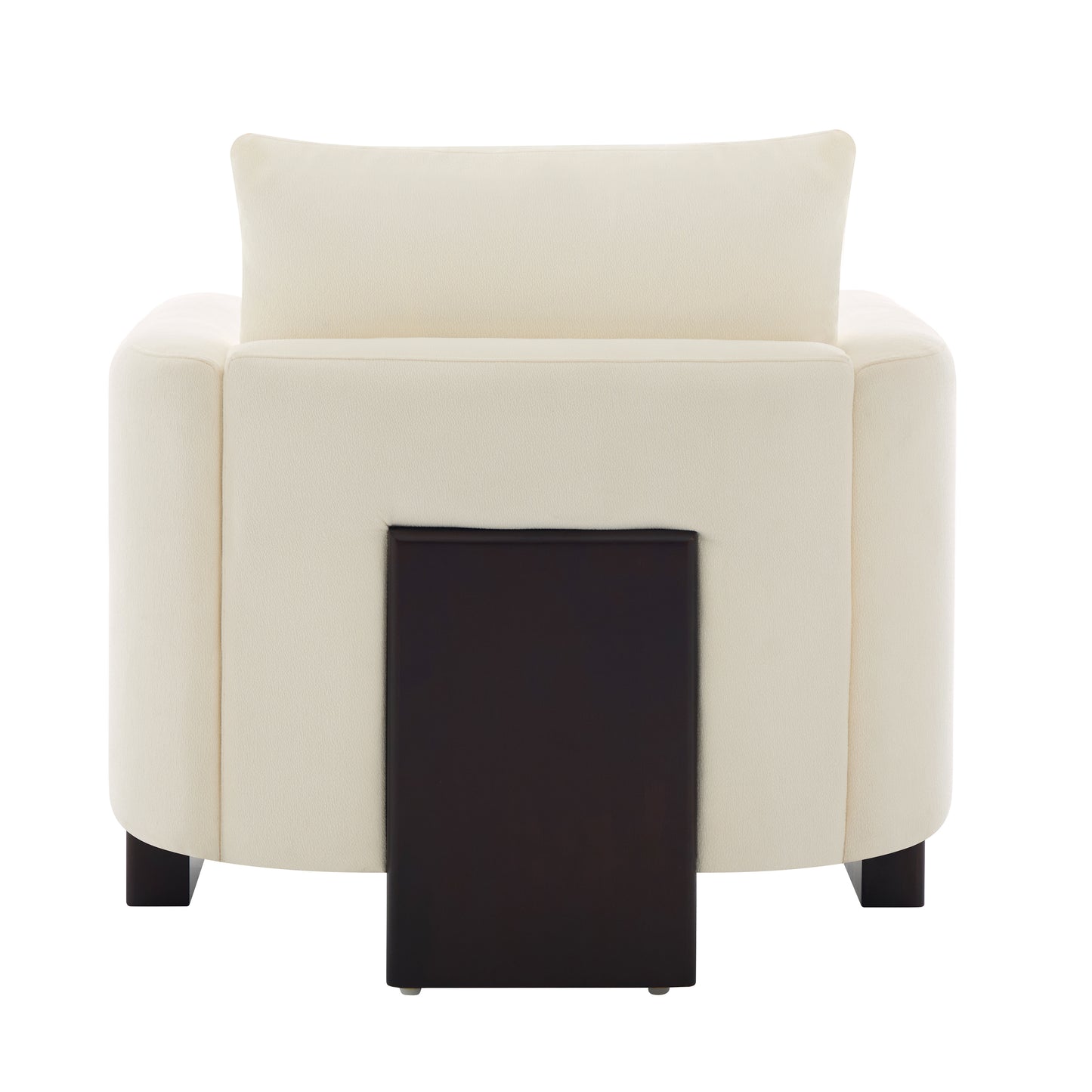 Beige Modern Accent Chair - Stylish Club Armchair with Rubberwood Legs