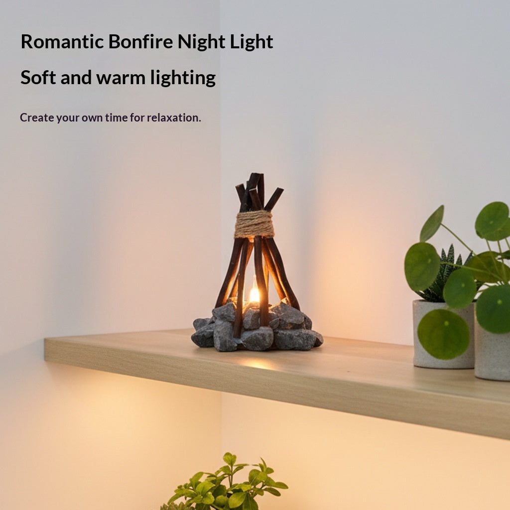 LED Retro Campfire Light - Outdoor & Indoor Decorative Atmosphere Flame Lamp