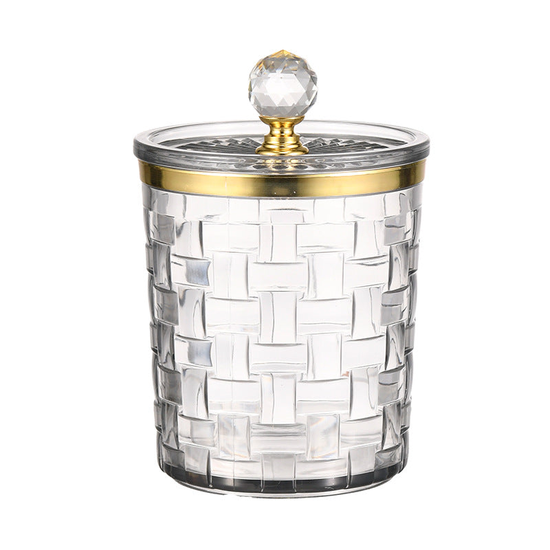 Makeup Storage Cup - Transparent Gray Crystal Style, 8.5x7.3cm, Pack of 1