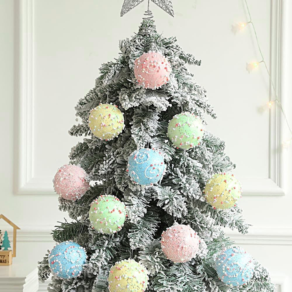 Christmas Color Macaron Ball Candy Set - Festive Foam Ornaments 6cm & 8cm