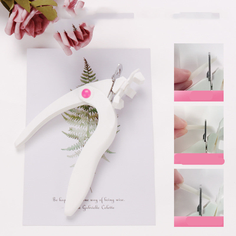 Nail Art Scissors U-Shaped French Fake Nails Nail Care Tool - Red