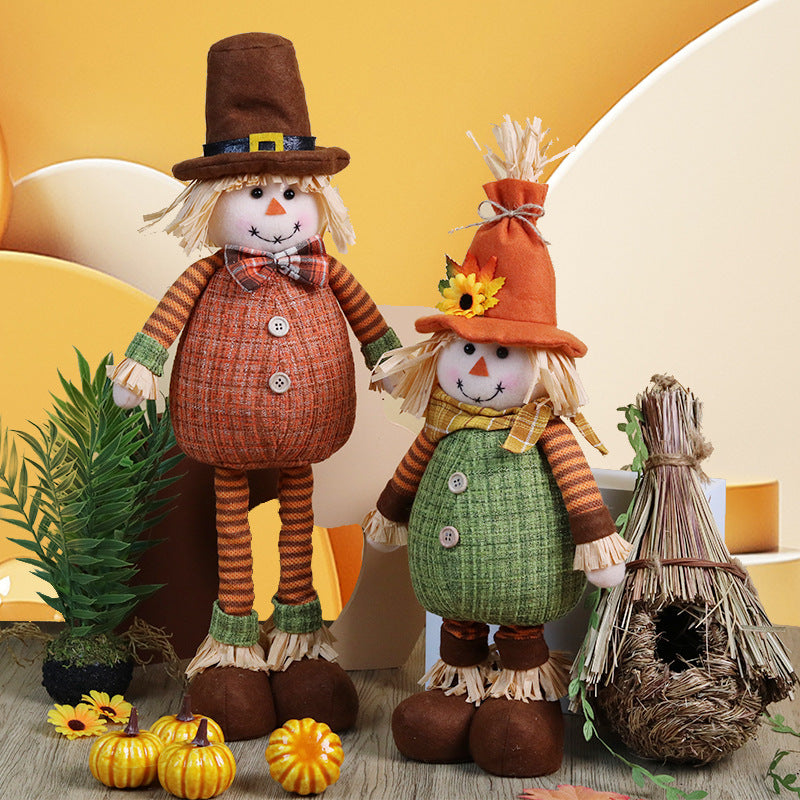Thanksgiving Harvest Season Decorations Maple Leaf Sunflower Straw Hat Decor