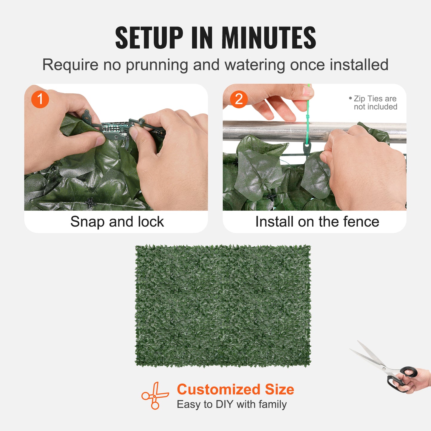 Artificial Green Wall Fence 96x72 Inch Outdoor Ivy Screen Garden Decoration