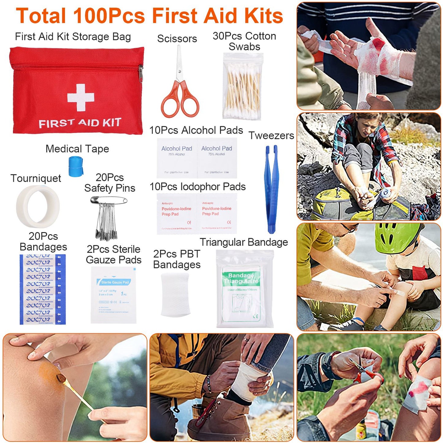 125-Piece Survival Kit for Camping, Hiking & Emergencies