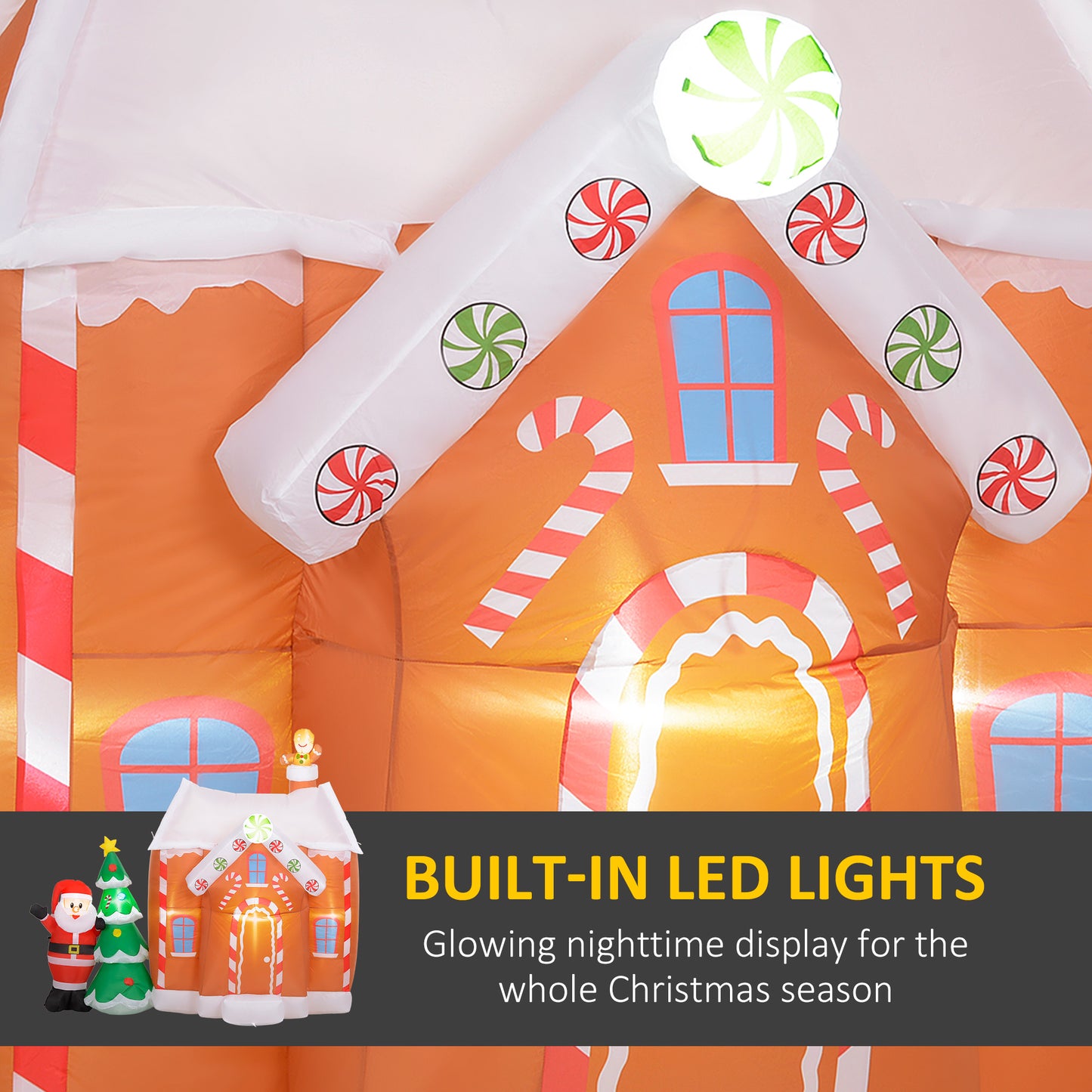 Giant Inflatable Gingerbread House with LED Lights