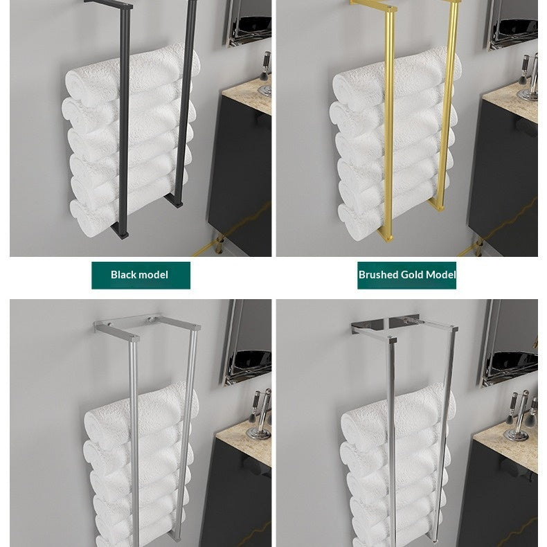 Wall-Mounted Minimalist Towel Rack with Double Layer Stainless Steel