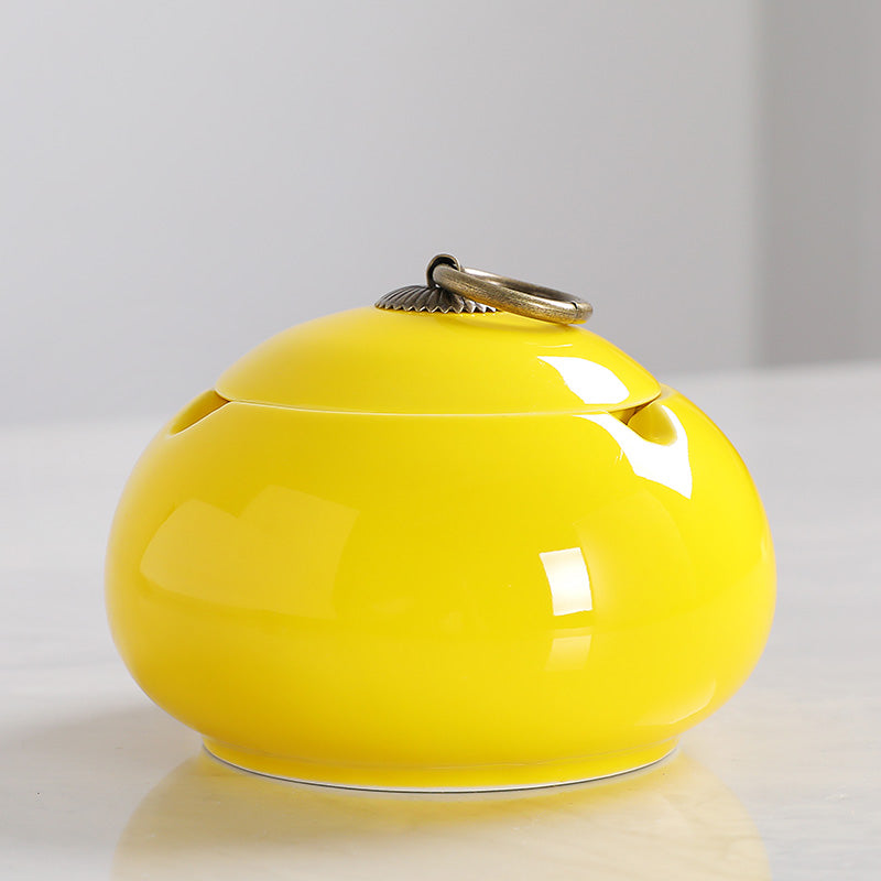Ceramic Windproof Ashtray with Cover - Multiple Colors for Home & Garden