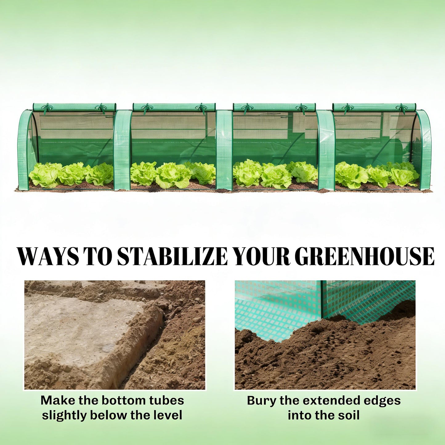 Mini Greenhouse with Roll-Up Zipper Doors - Green & Dark Green