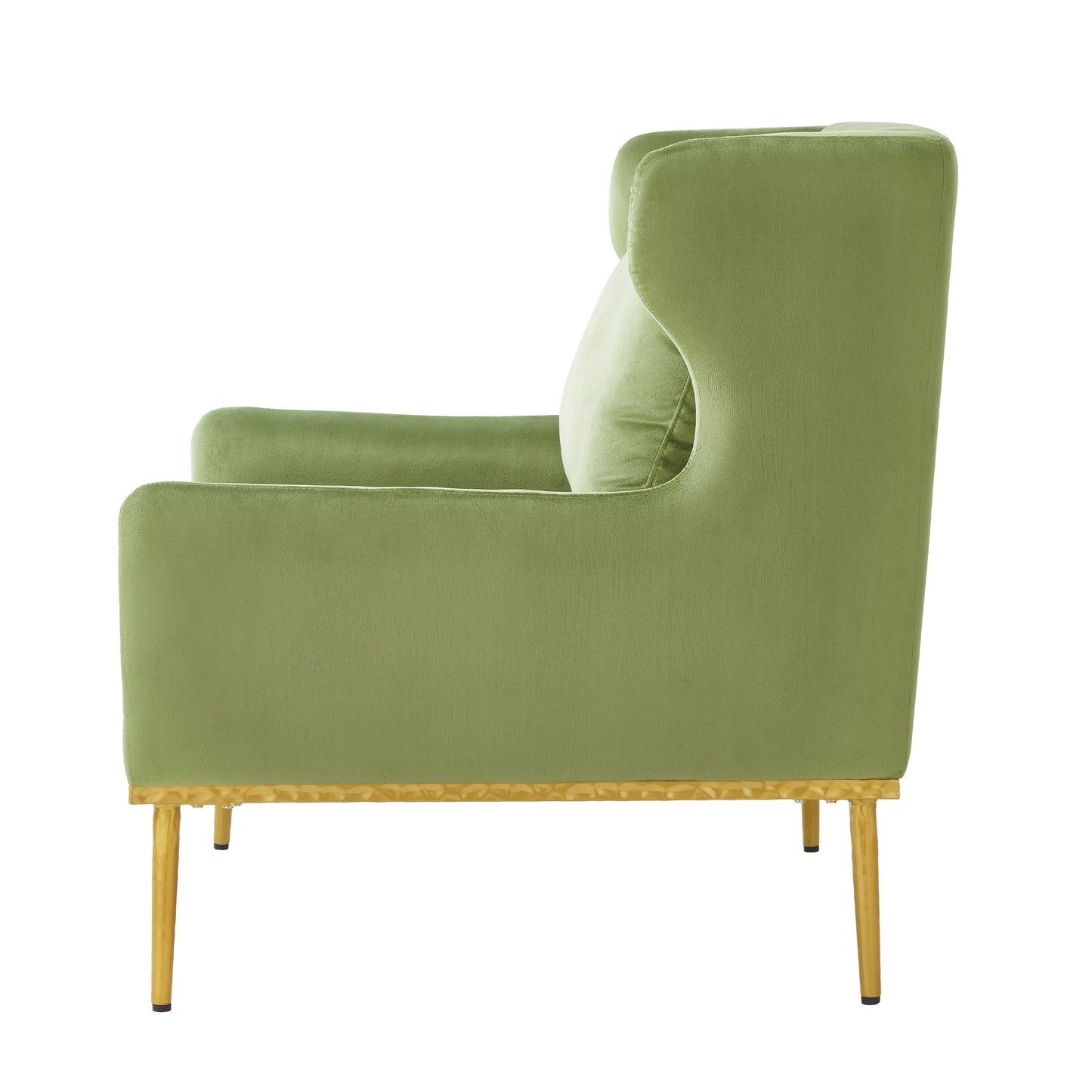 Modern Velvet Accent Chair - Green Armchair for Living Room