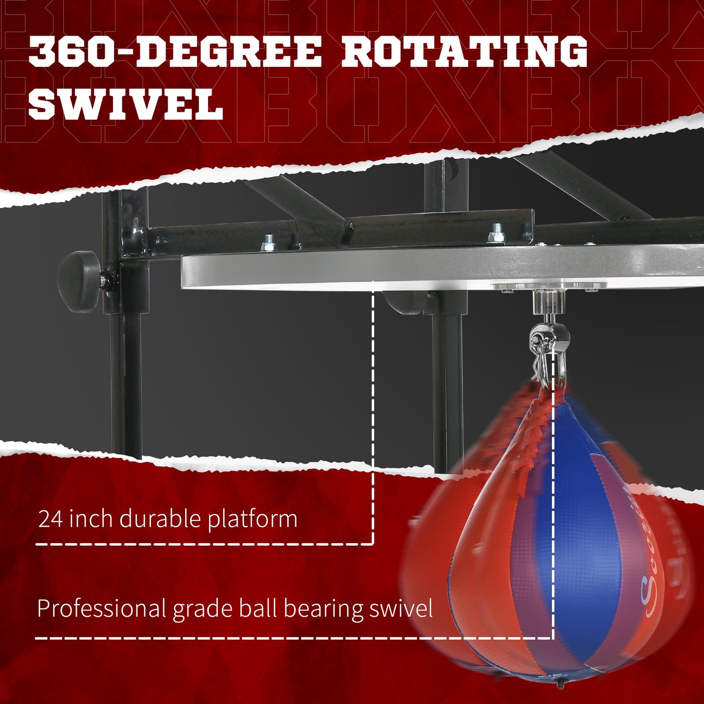 Wall-Mounted Speed Bag Platform with Adjustable Height & 360-Degree Swivel