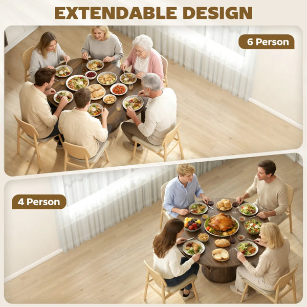 Extendable Dining Table with Storage - Walnut