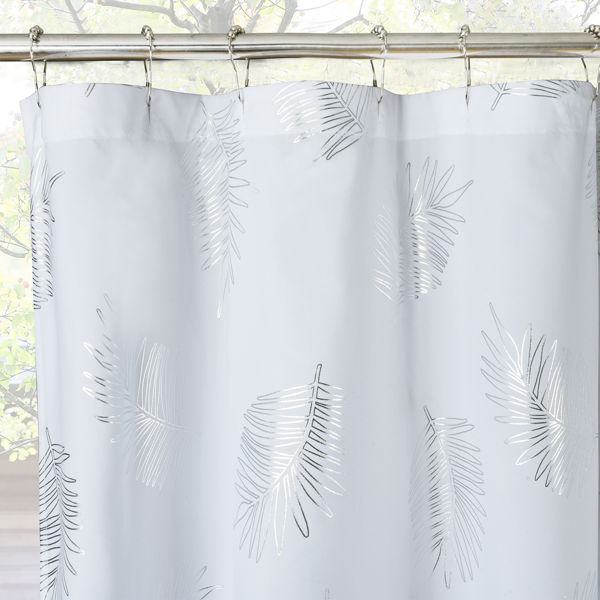Tropical Monstera Glitter Shower Curtain - 72x72 inches