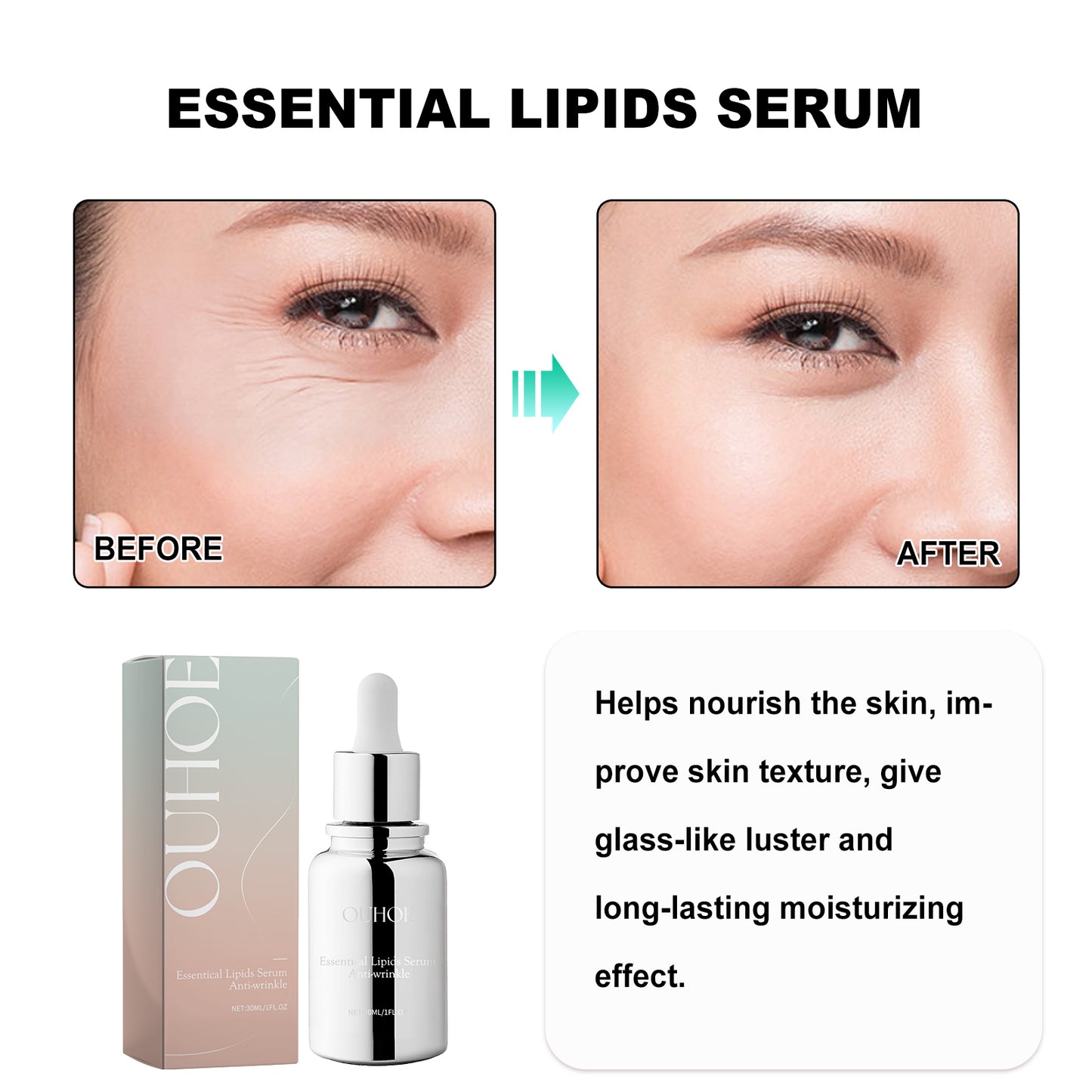 Essential Lipids Anti-Aging Face Serum with Squalane & Ceramide - 30ml