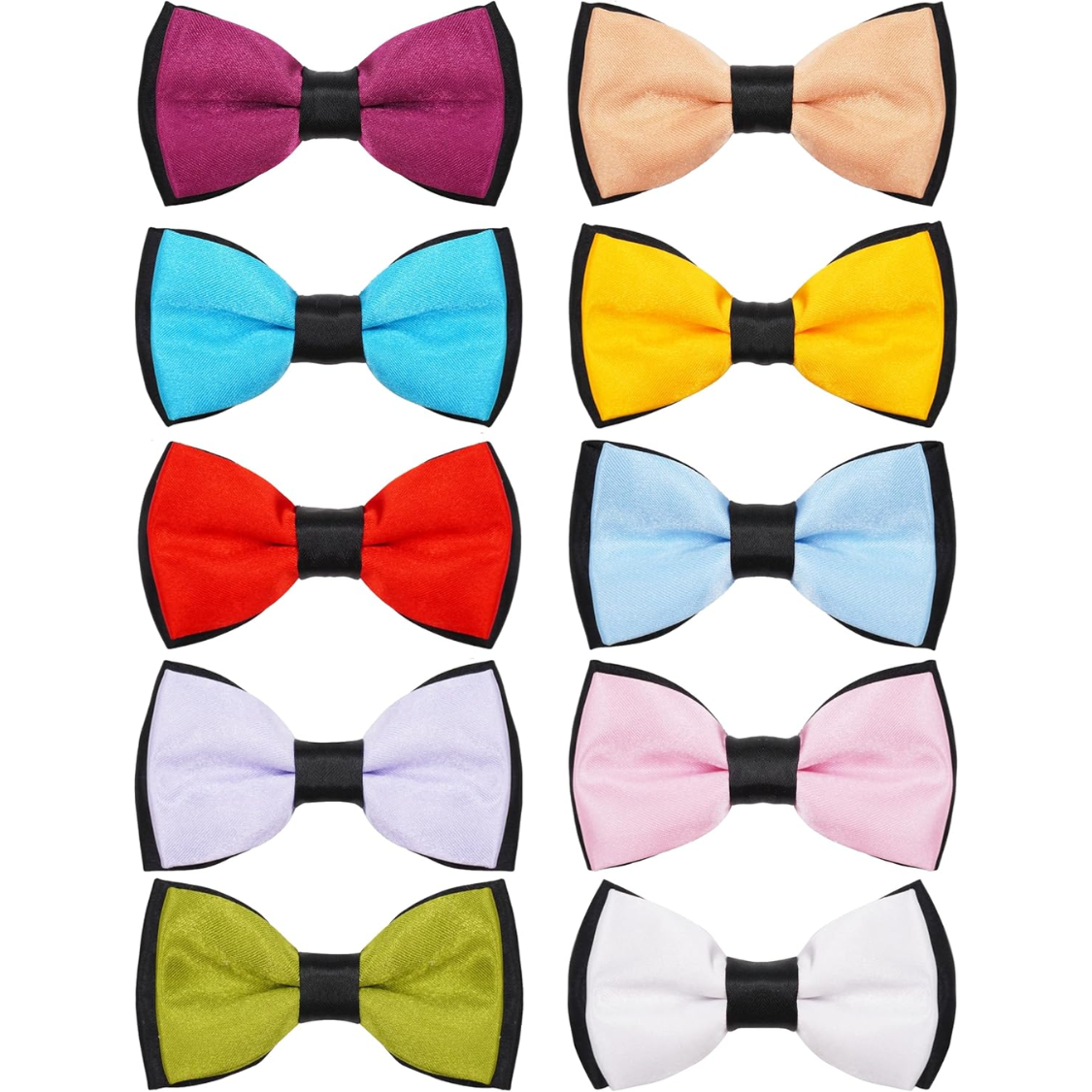 10 Pack Mixed Colors Dog Bowties for Medium & Large Dogs Slip-On Collar Accessories