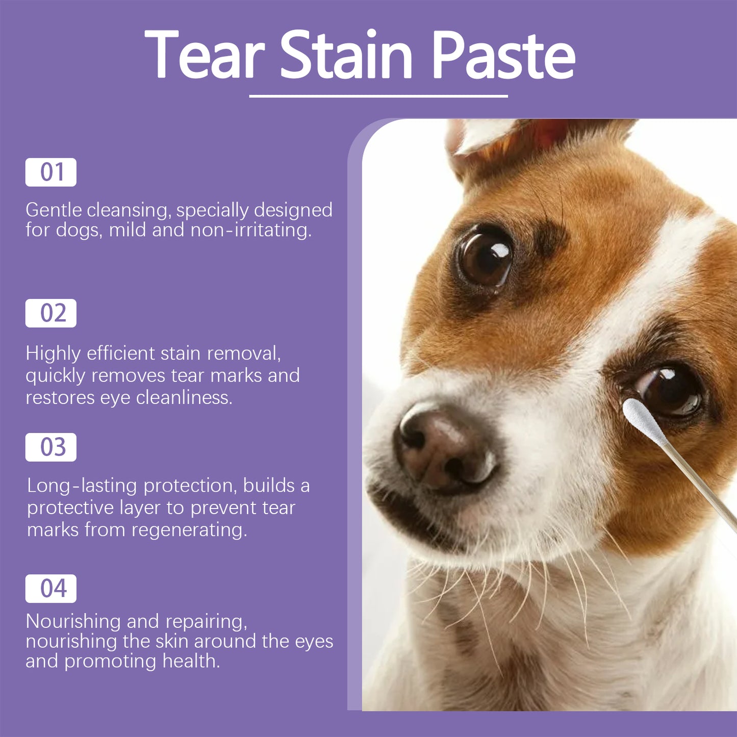 Dog Tear Stain Remover Paste with Honeysuckle & Coconut Oil - Gentle Brightening Eye Care 20g