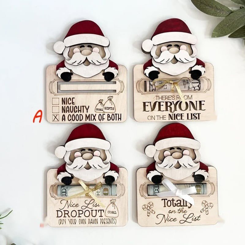 Wooden Santa Claus Card Clamp Christmas Decoration Ornaments