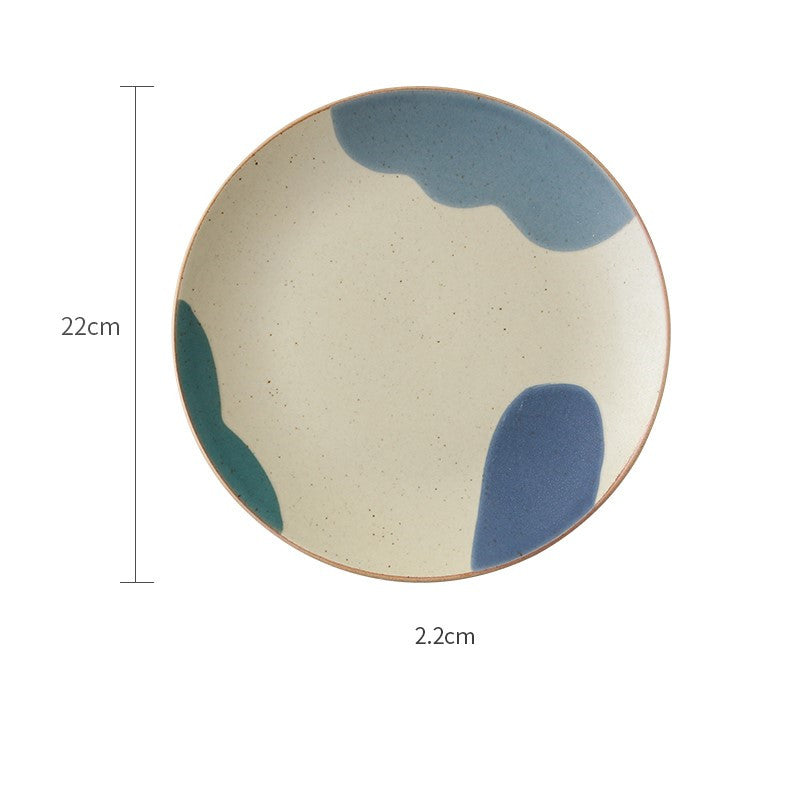 Nordic Style Ceramic Dinnerware Set - Cloud-Shaped Stoneware Plates & Mug