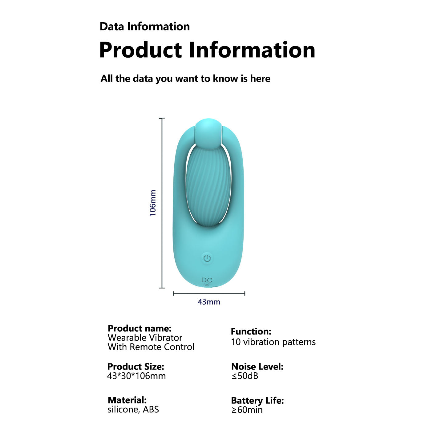Portable G-Spot Vibrator with Adjustable Vibration - Blue