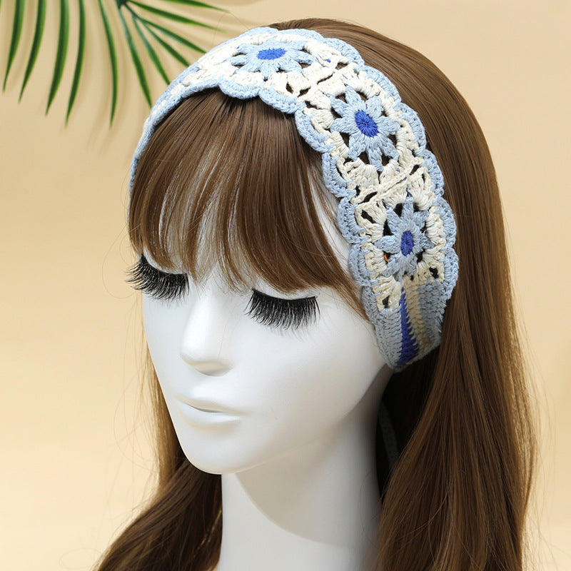 Cotton Flower Hair Band - Blue Floral