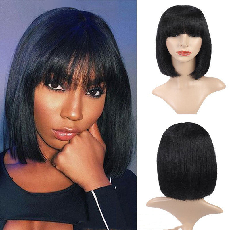 Long Straight Hair Wig with Qi Bangs - Multiple Sizes