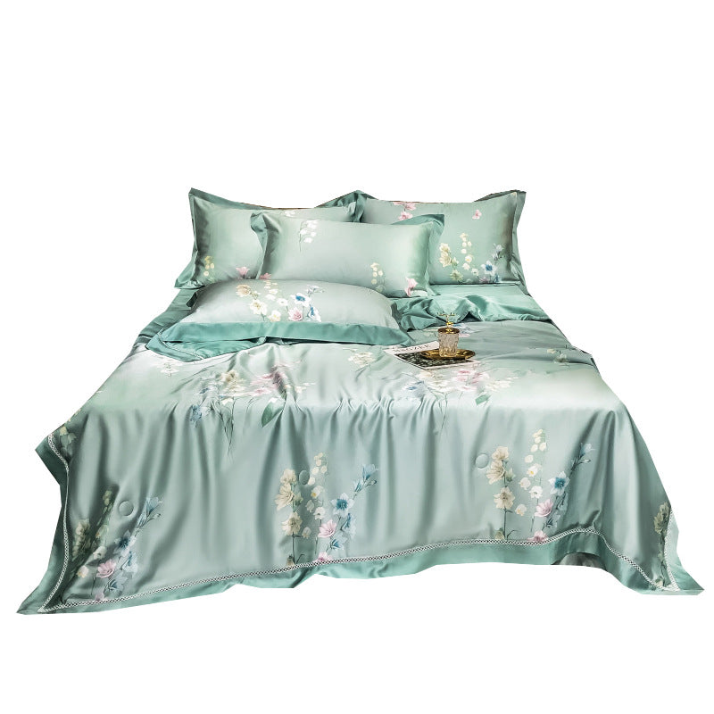 Tencel Summer Quilt Set - Breathable Air-Conditioning Bedding 4-Piece