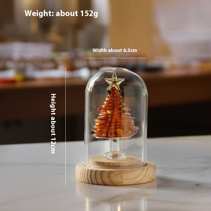 Christmas Winding Wire Glass Craft Decoration with Light - Handmade Festive Ornament