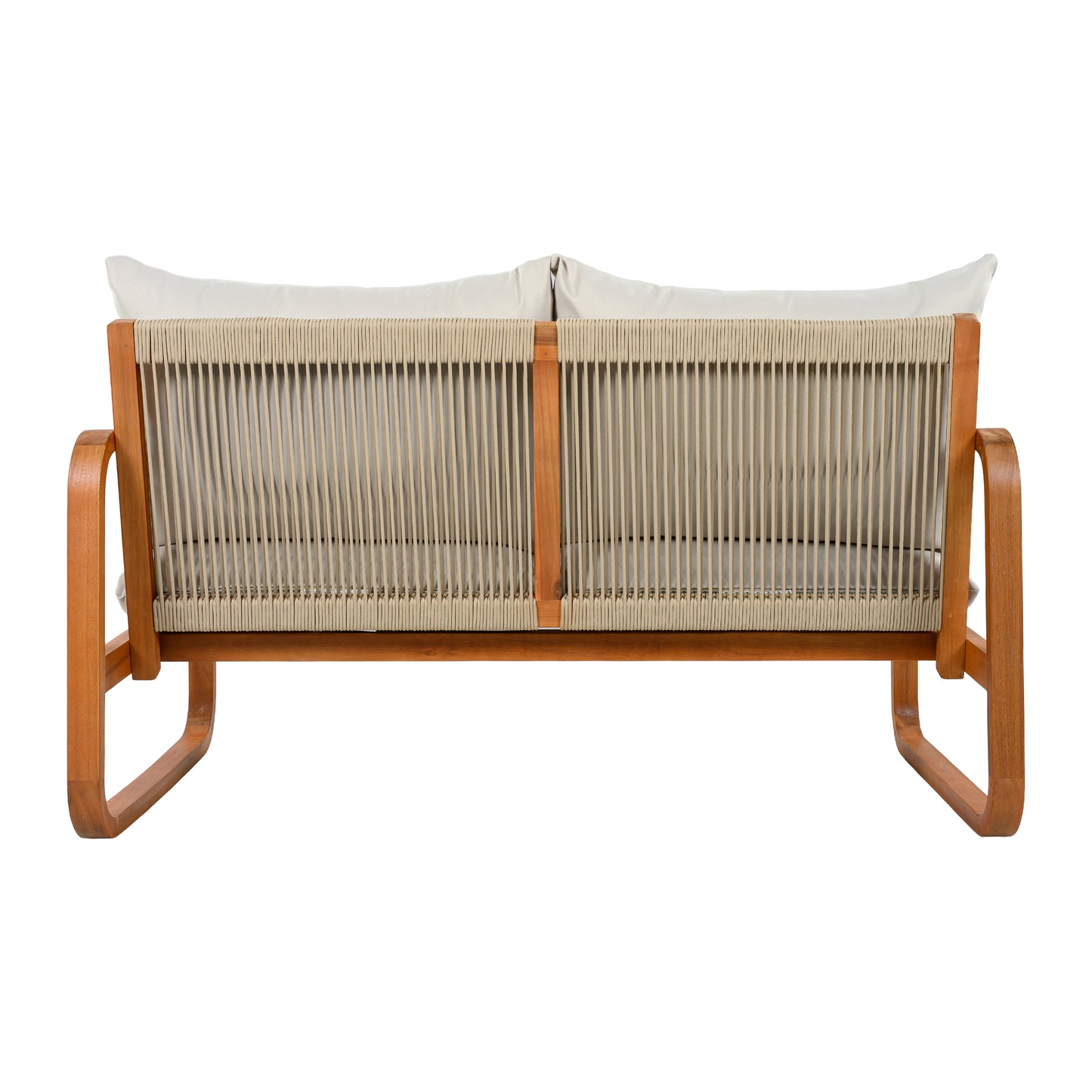4-Piece Acacia Wood Outdoor Patio Furniture Set with Cushions